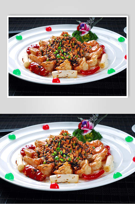 班组健康宣传栏干烧对虾食物高清图片海鲜高清菜品摄影图片干烧对虾