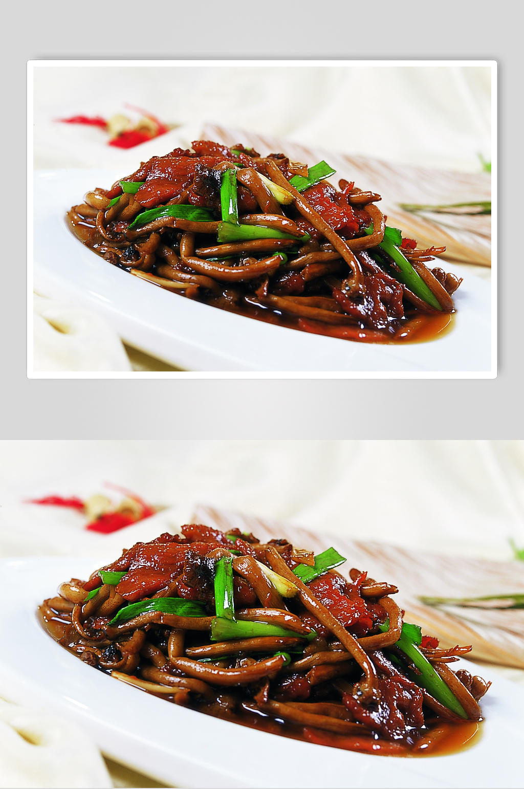茶树菇炒牛柳