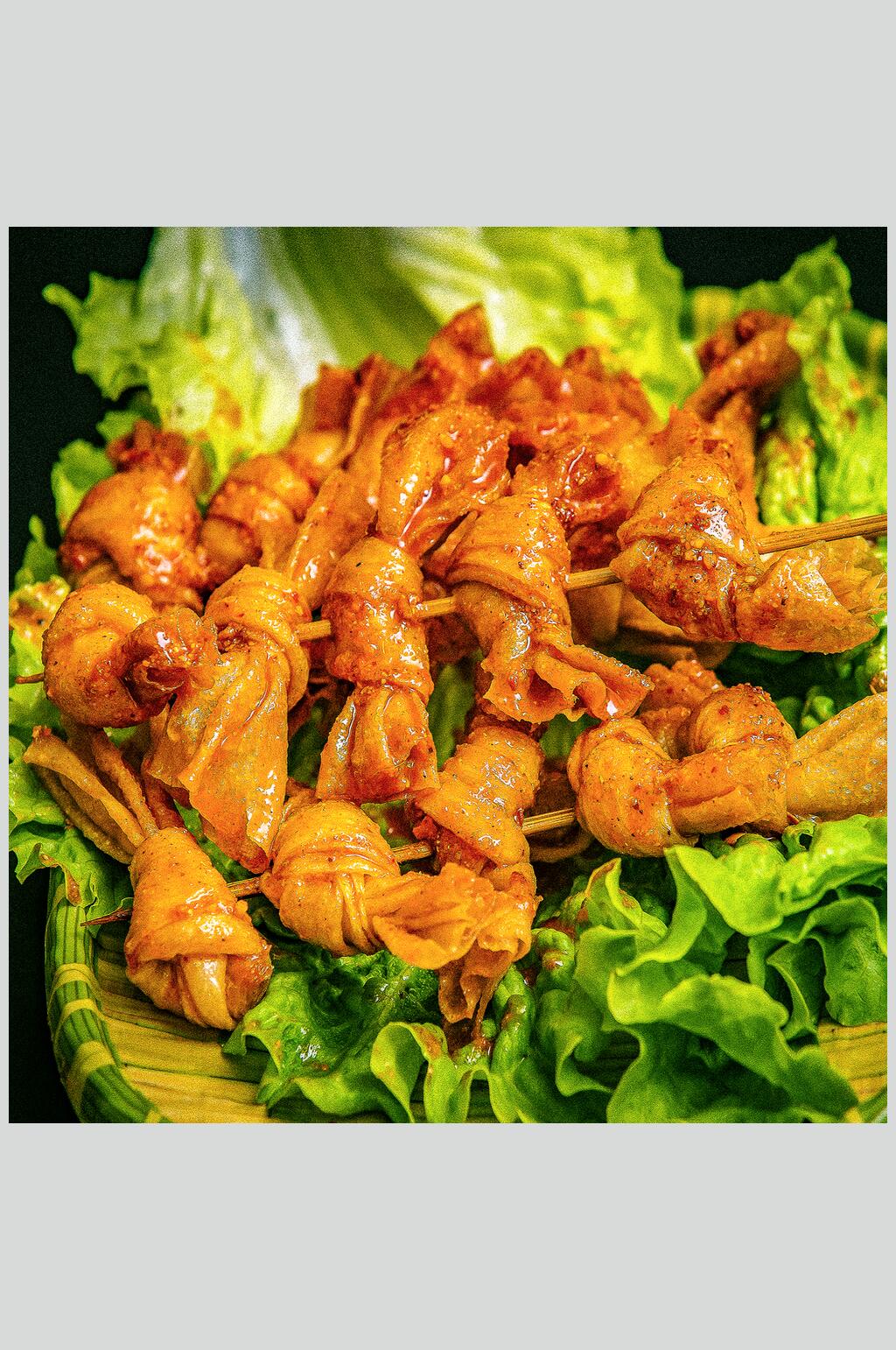烤腐竹炸串烧烤美食图片