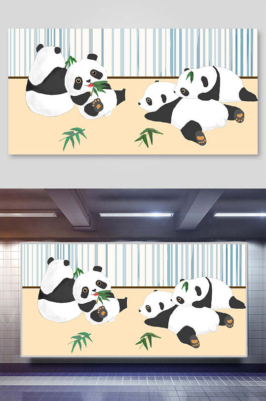 元素立即下载狐狸熊猫斑马手绘卡通动物矢量插画立即下载熊猫大象河马