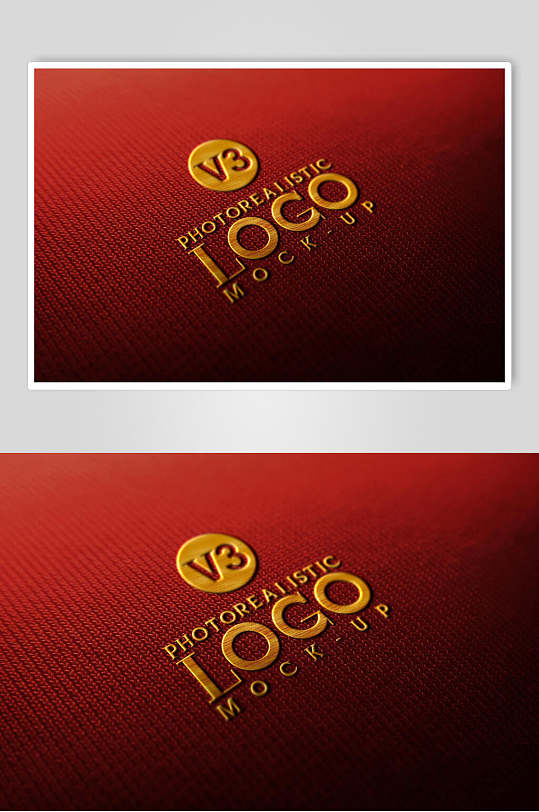红底uv烫金工艺logo展示样机