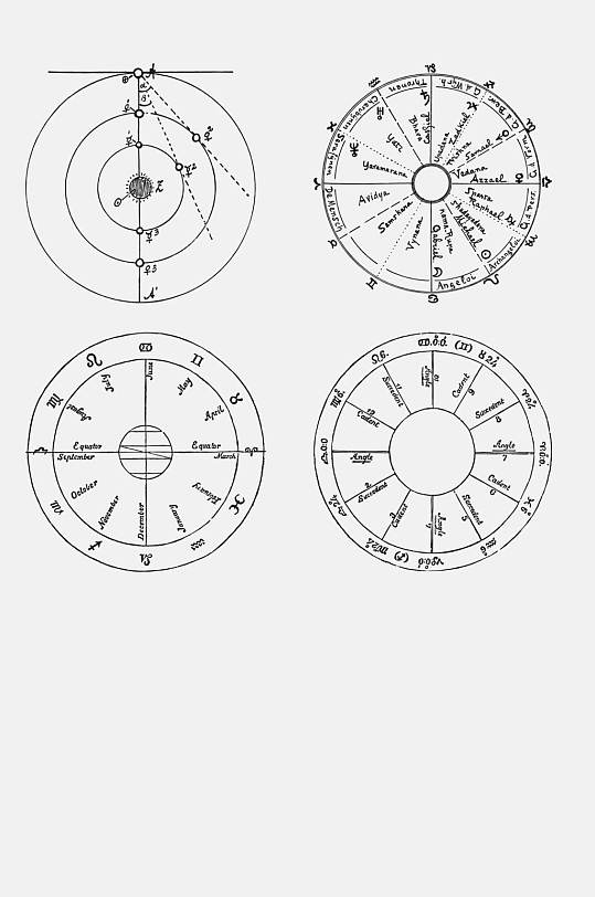 免抠元素罗盘占星术元素素材