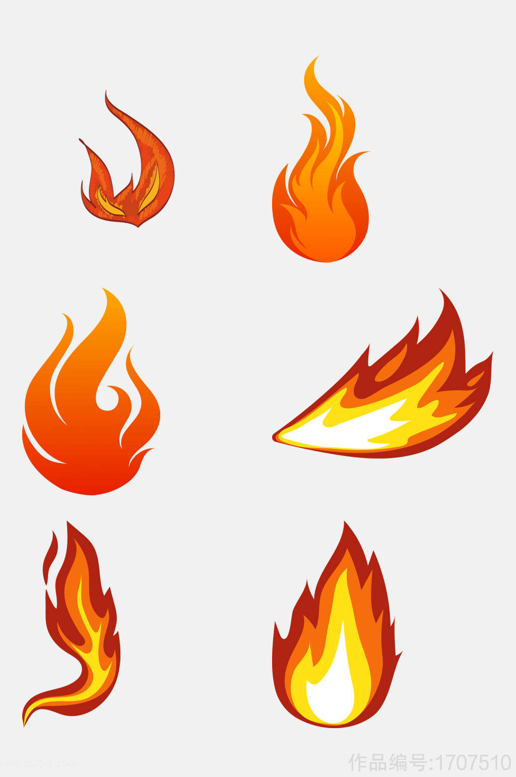 漫画式火焰火苗免抠元素设计素材