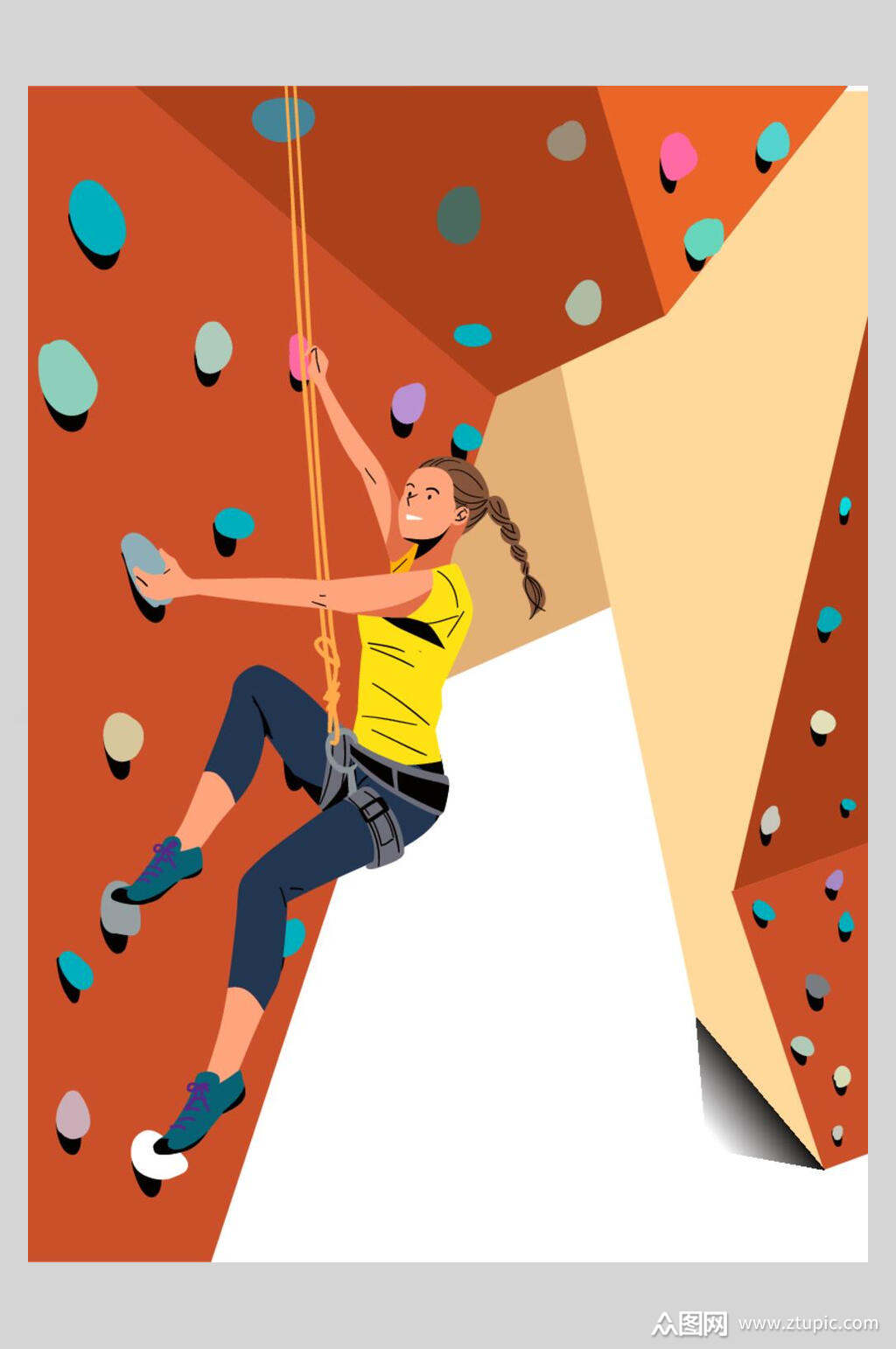 攀岩运动体育插画素材素材