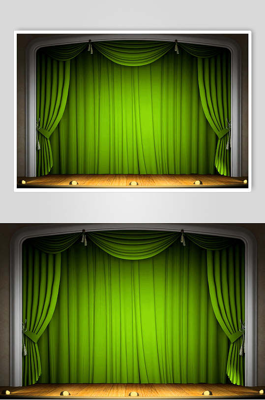 绿色舞台幕布背景图片
