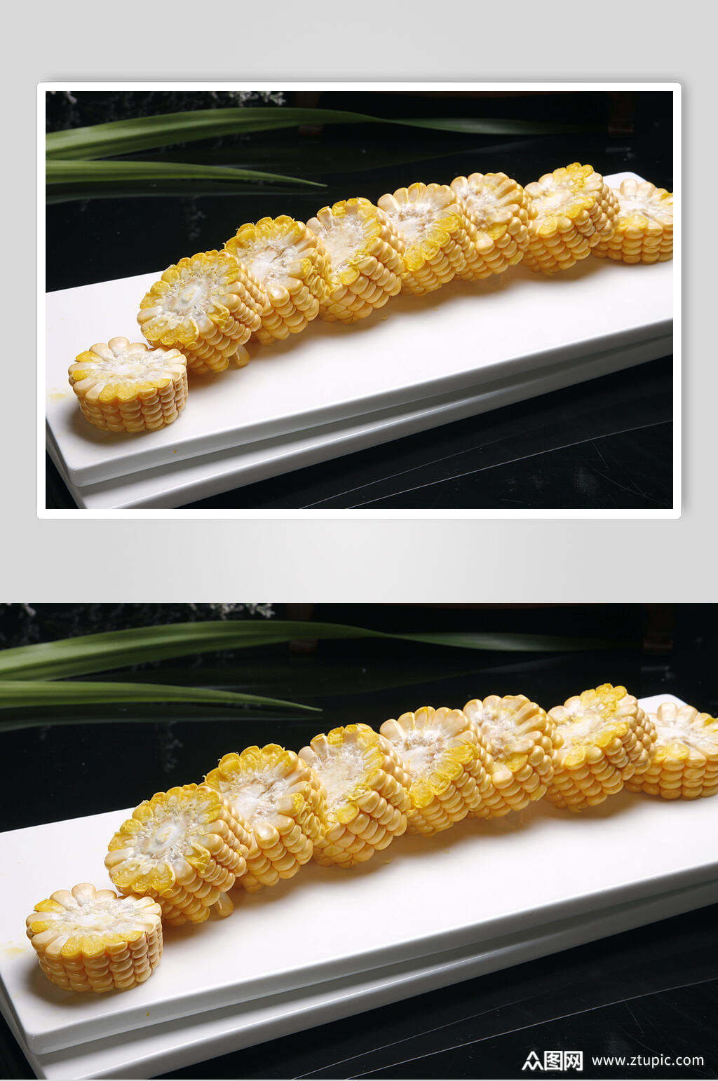 摆盘甜玉米高清图片素材