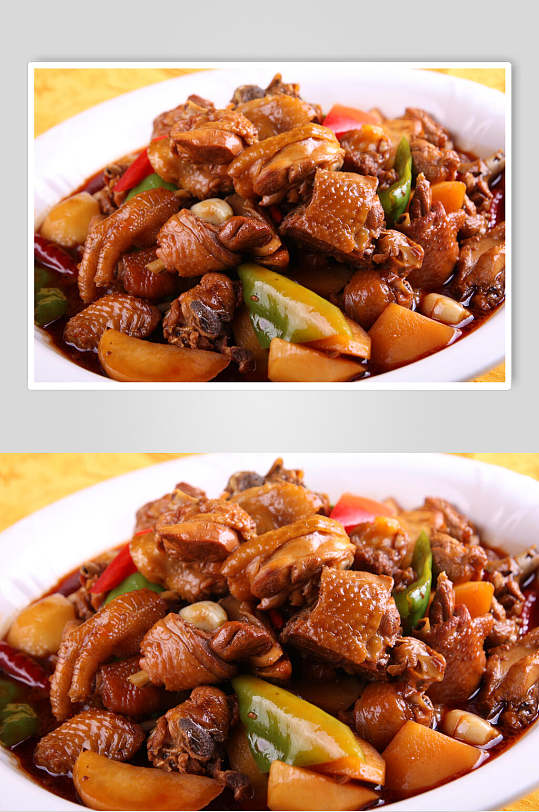 中华美食大盘鸡摄影图