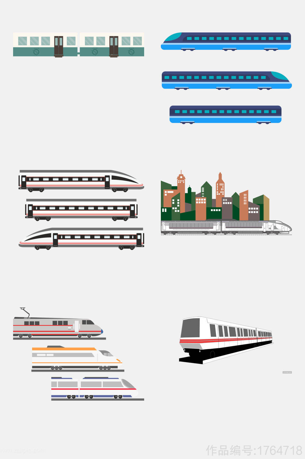 彩色卡通火车动车高铁图片免抠元素素材