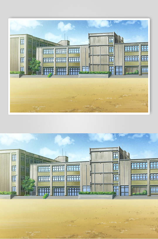 学校操场日系动漫背景图片