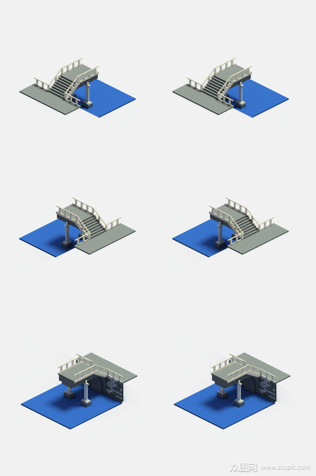 立体台阶楼梯免抠设计元素