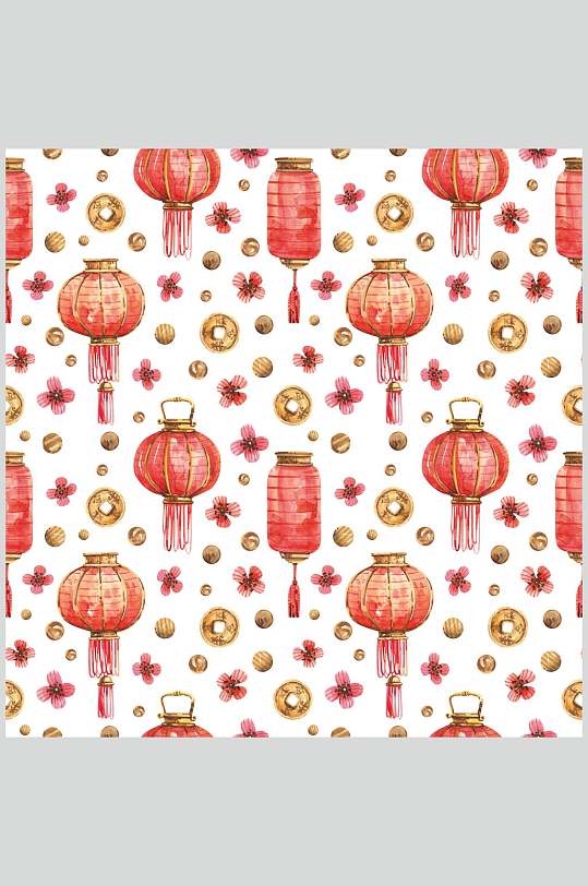 红灯笼春节背景图案图片