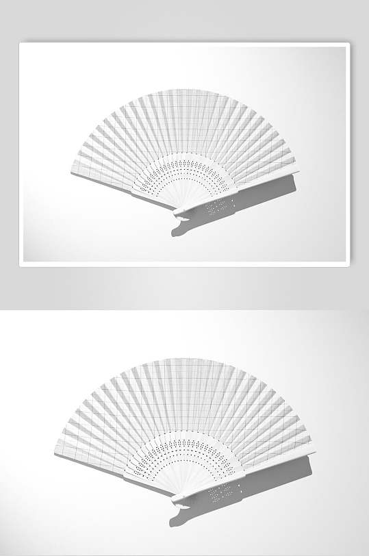 简约高端白色折扇样机