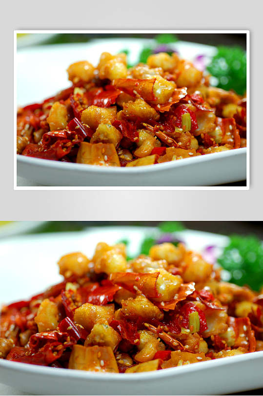 香辣鸡脆骨美食摄影图片