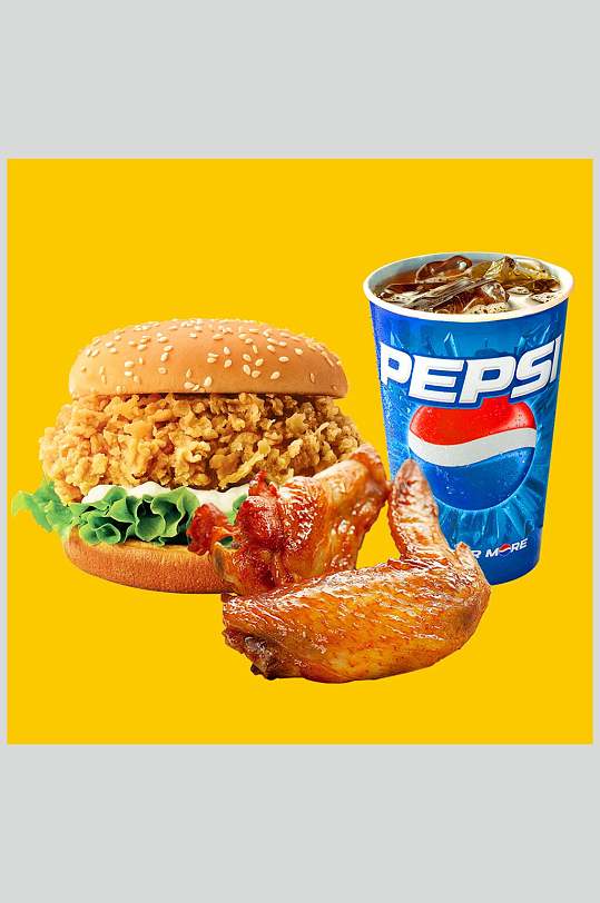 鸡翅可乐汉堡炸鸡食品图片