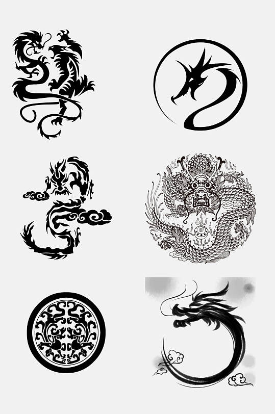 时尚古典龙纹龙图腾免抠元素素材
