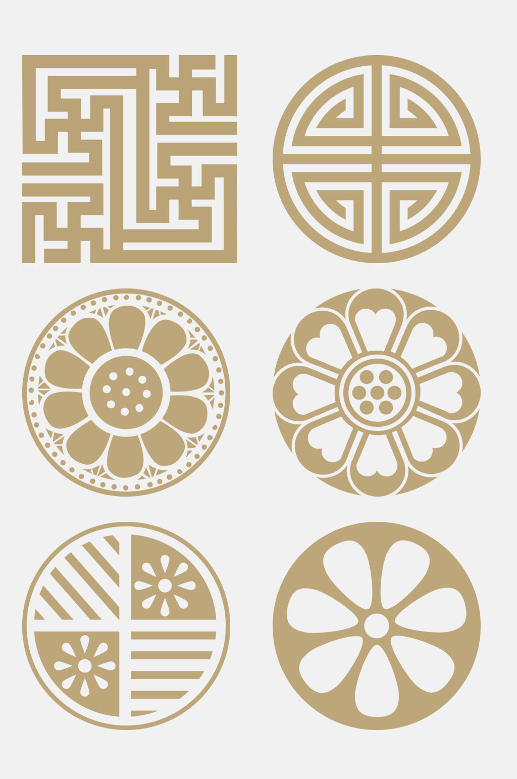 精致金色中式古典花纹免抠元素