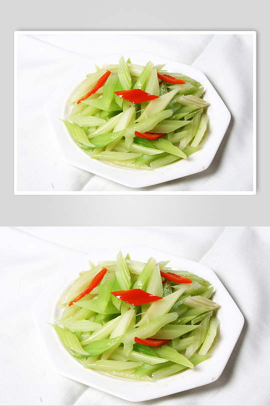 新鲜凉拌西芹食品摄影图片