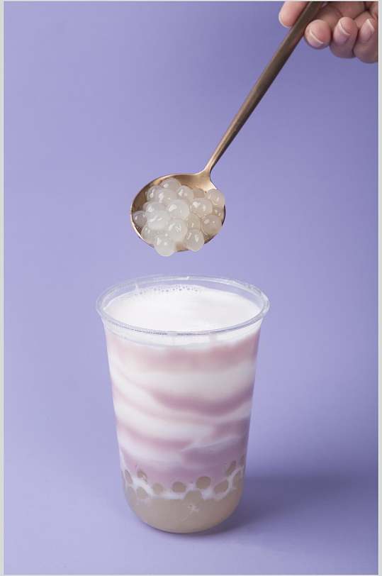 芋圆香芋奶茶食物高清图片