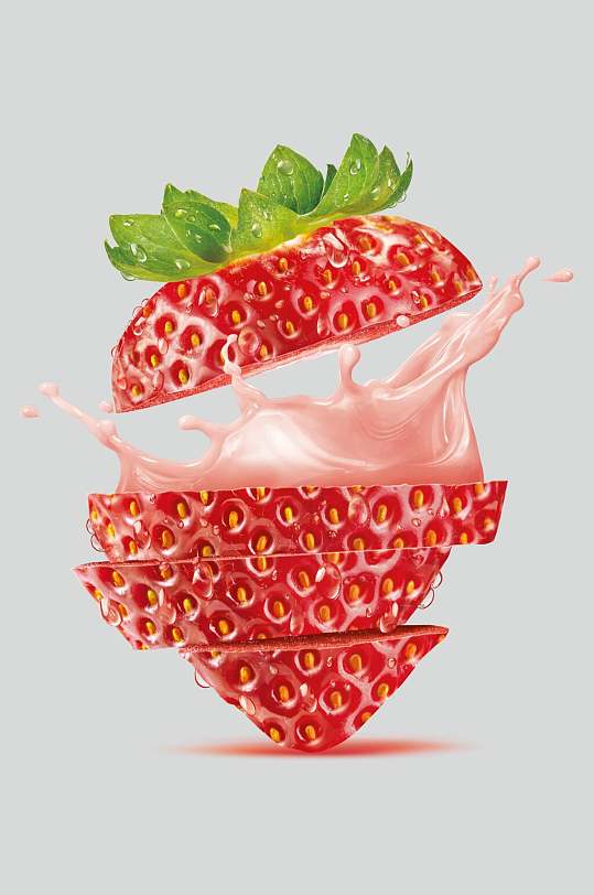 创意草莓水果蔬菜摄影图