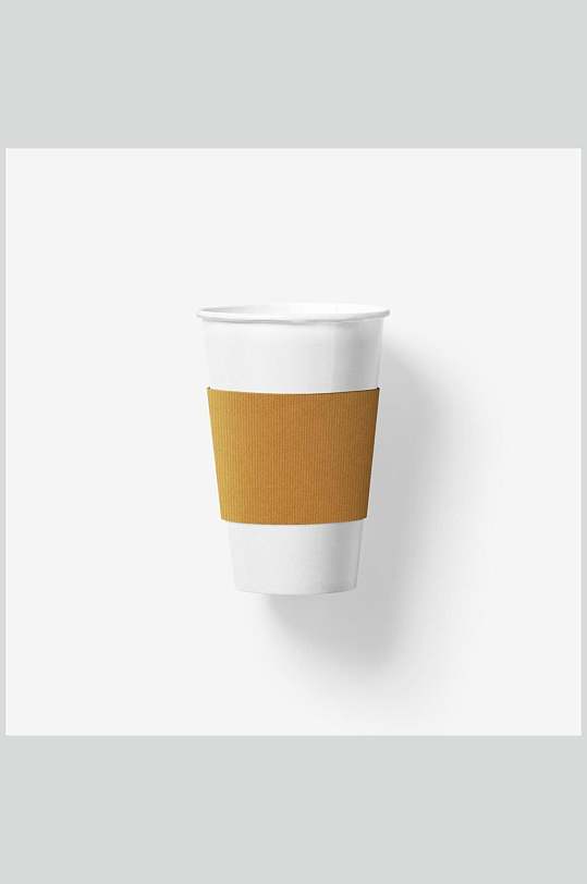 黄色白色的马克杯玻璃瓶咖啡杯样机