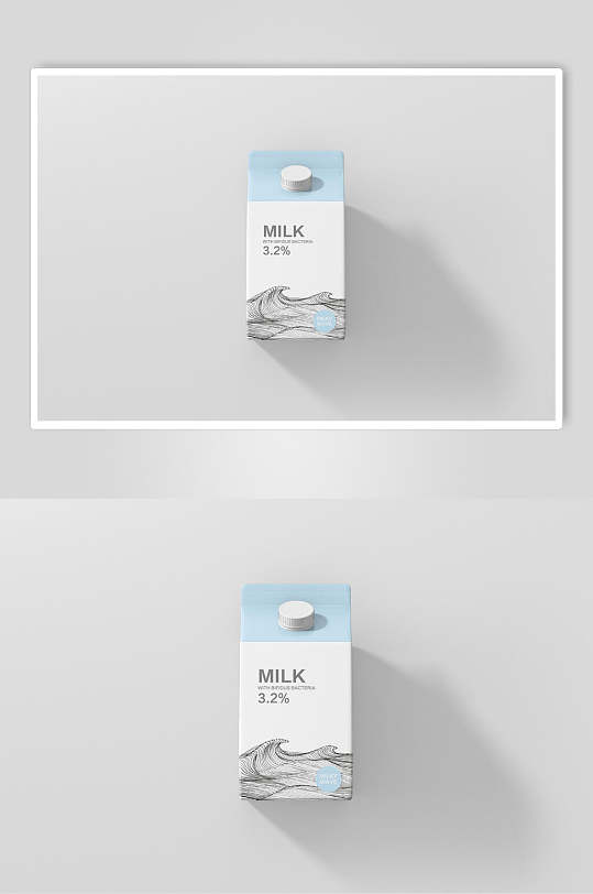 创意大气英文牛奶酸奶包装盒样机