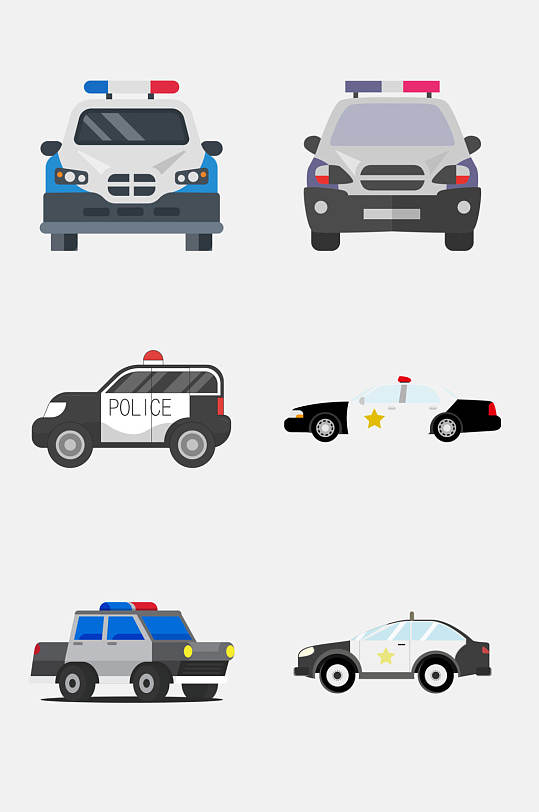 卡通警车免抠素材