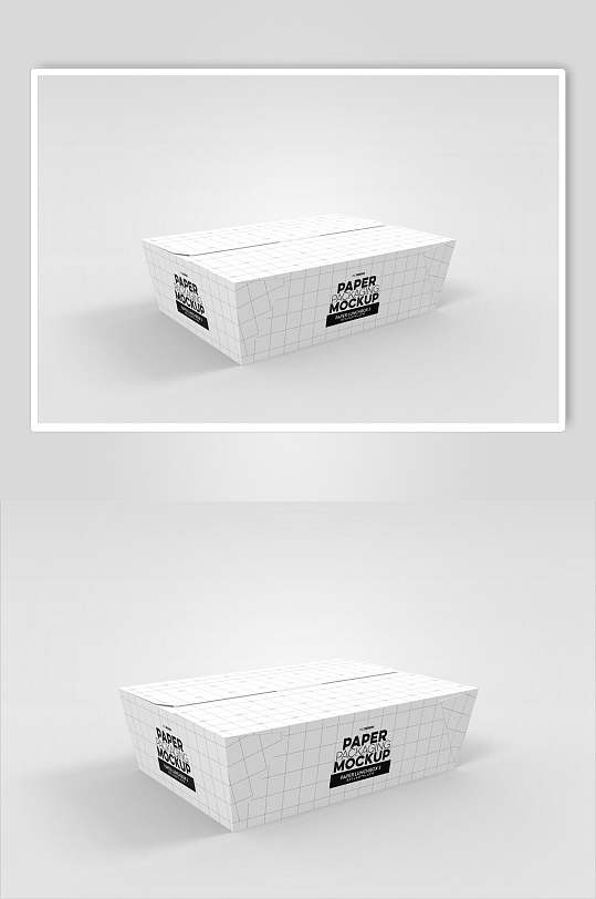 简约线条立体留白白食品包装盒样机