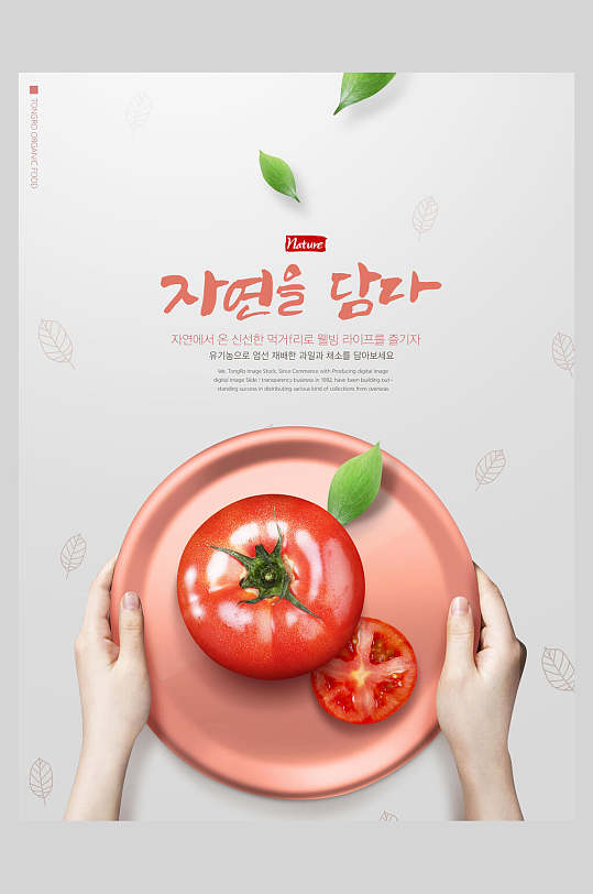 西红柿创意新鲜美食材水果海报