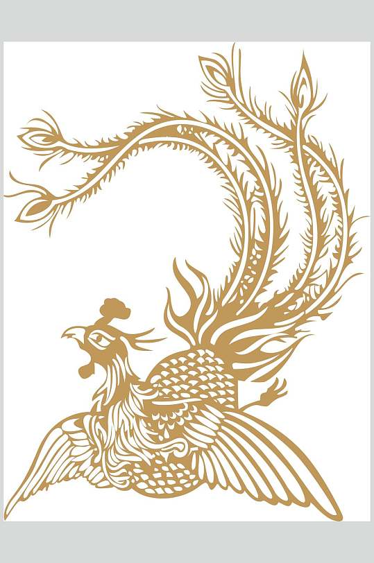 中国风太极花纹素材矢量金色龙凤图案立即下载彩色鸟类设计矢量素材