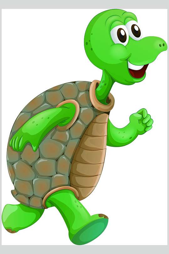 奔跑绿色乌龟矢量素材