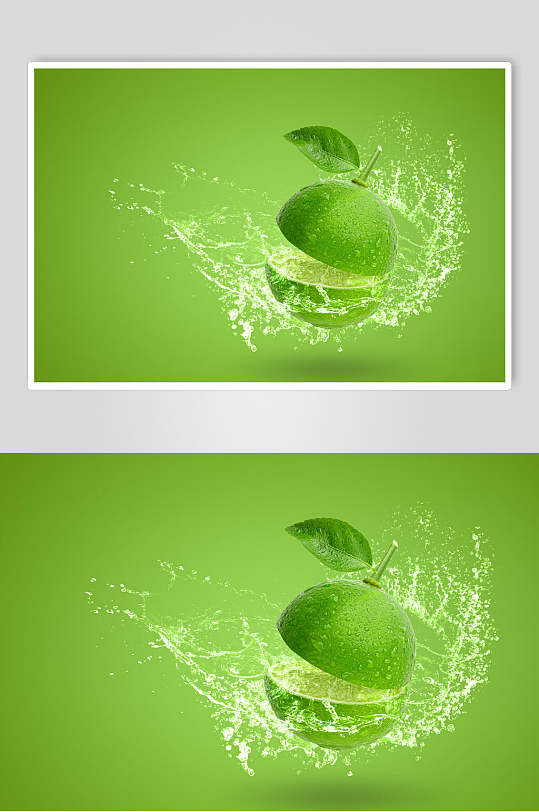 绿色新鲜水果青柠檬高清图片