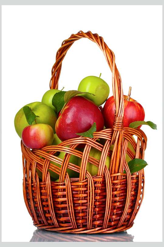 新鲜苹果和水果篮图片