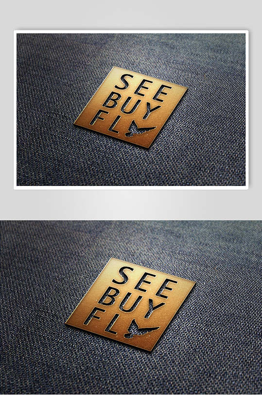 金色渐变立体凹凸logo样机
