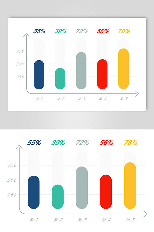 彩色统计图表矢量素材
