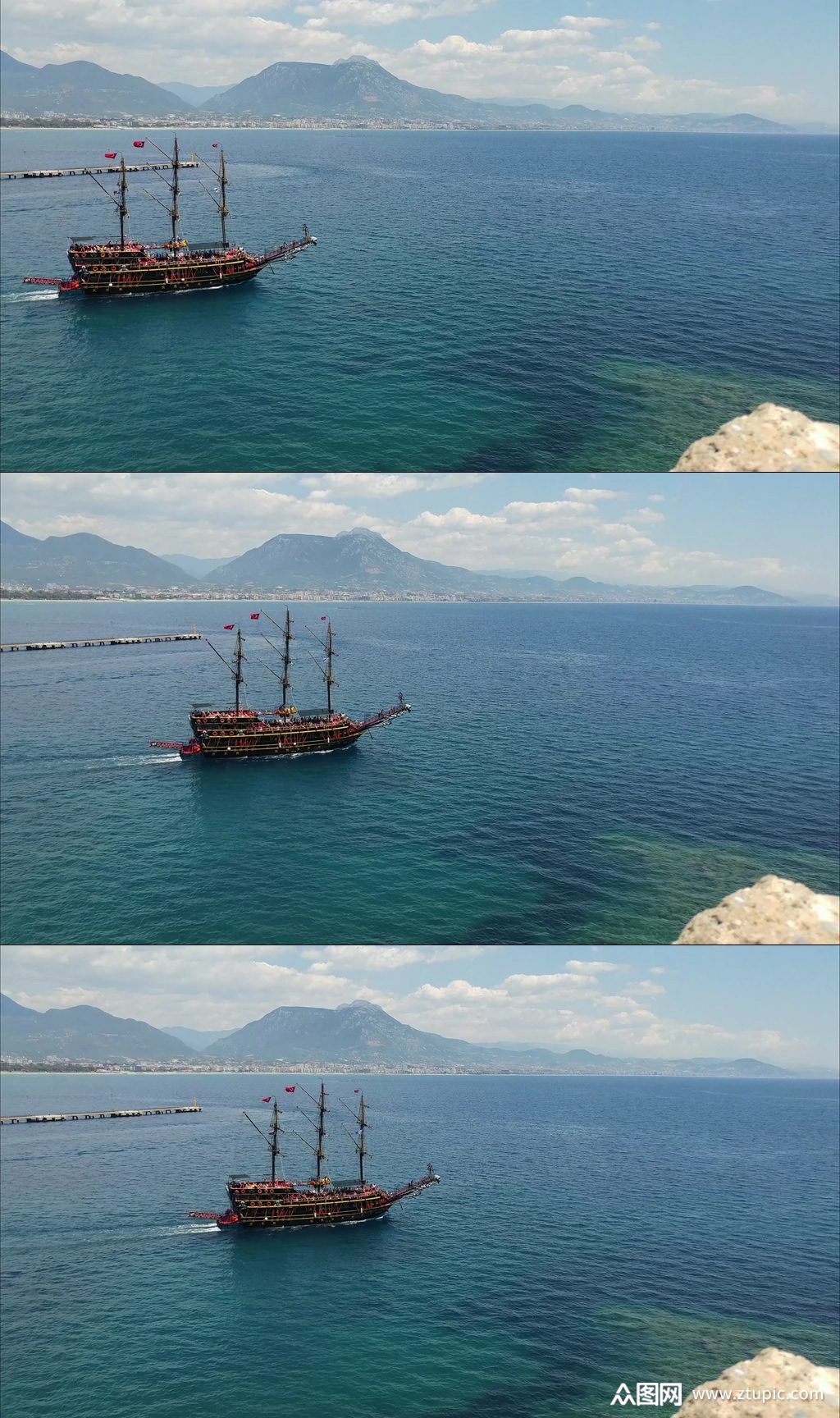 海上大船航海波浪视频素材