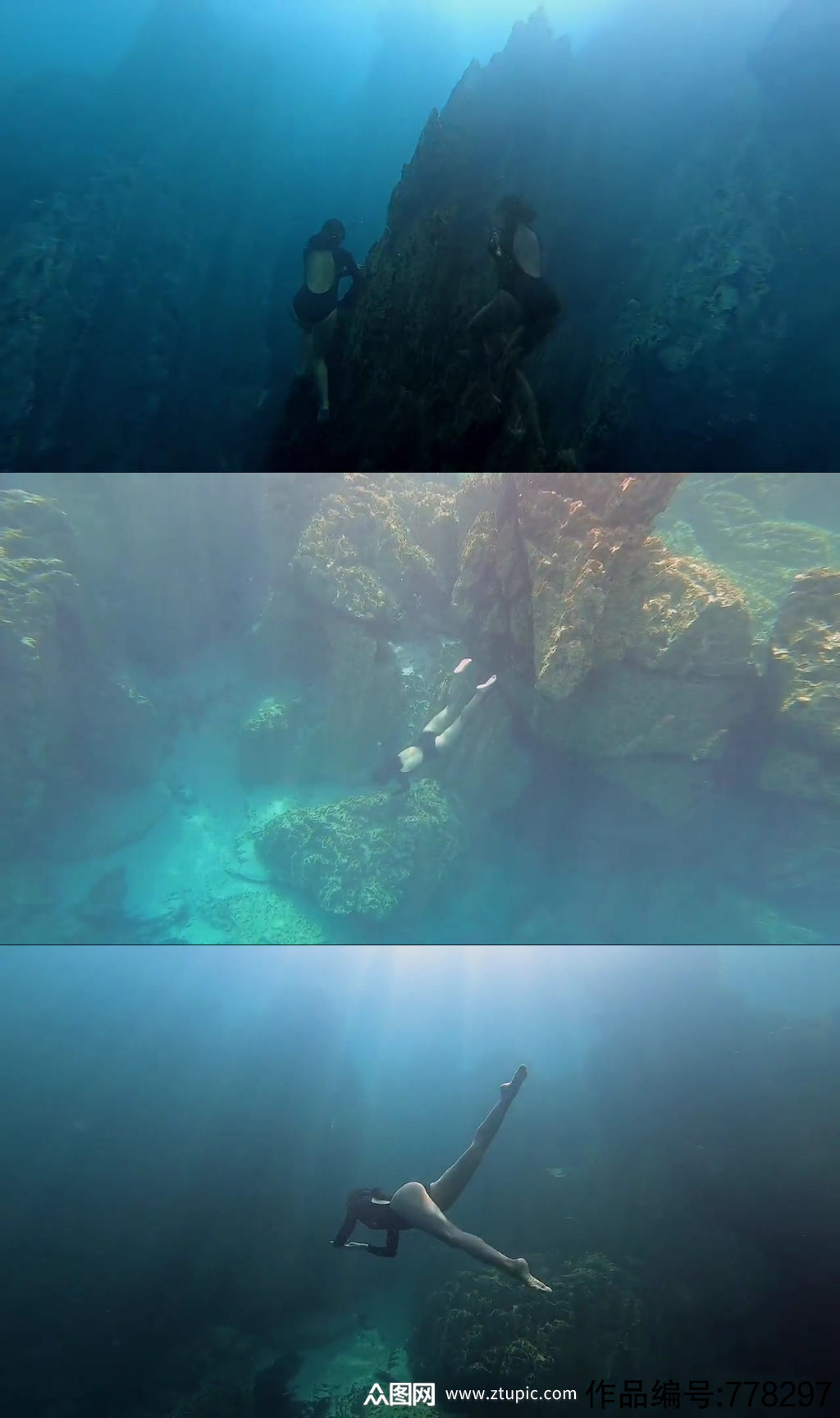 深海潜水唯美大自然风光风景自媒体