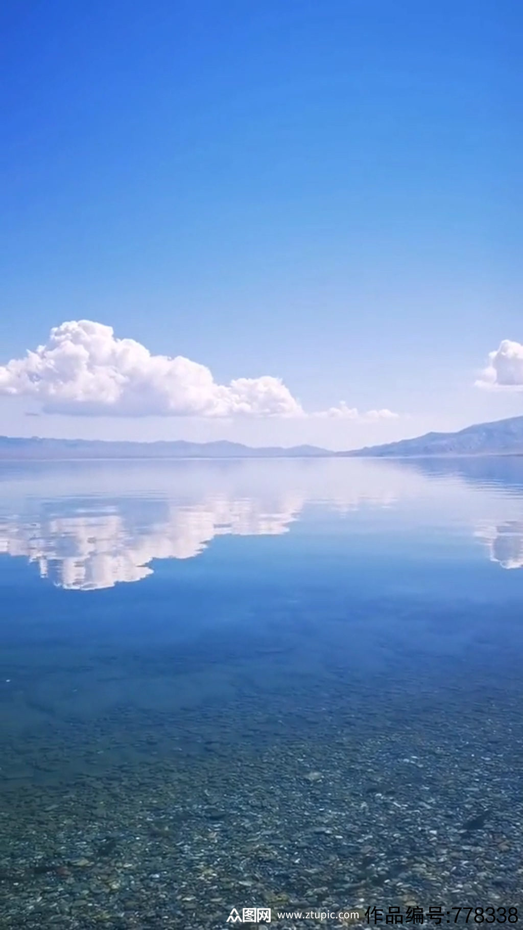 湖水湖面唯美大自然风光风景自媒体实拍