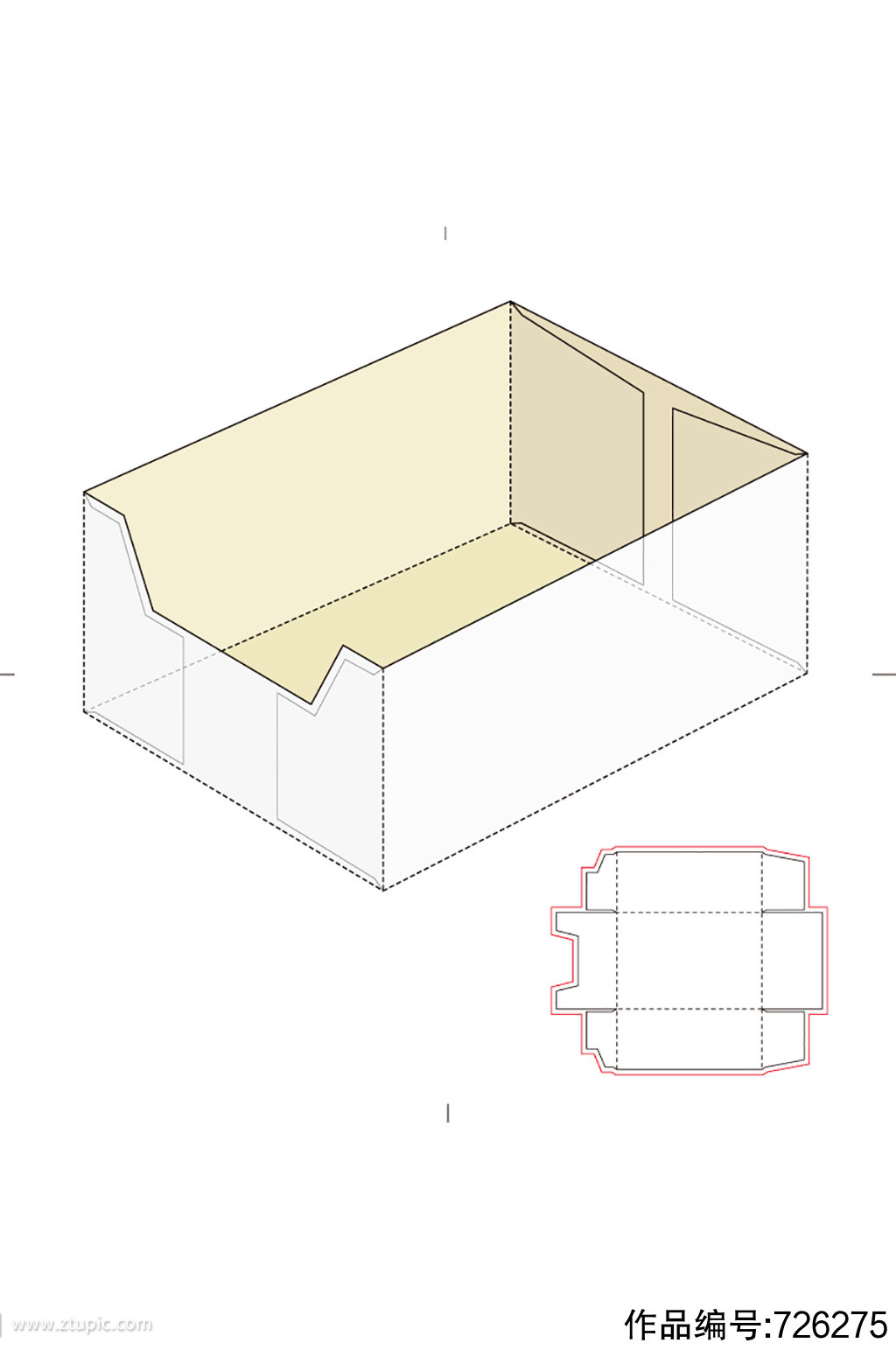 正方体包装盒展开图模切刀模刀线模板
