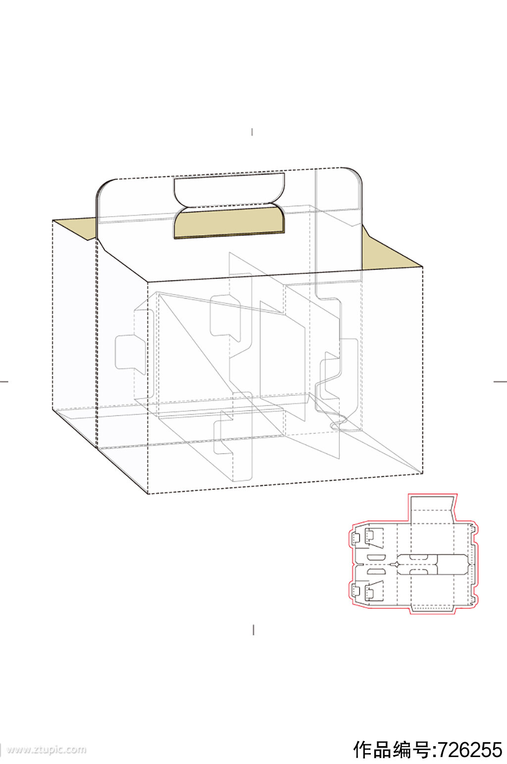 ai包装盒刀版图设计盒型展开图模切刀模刀线模板