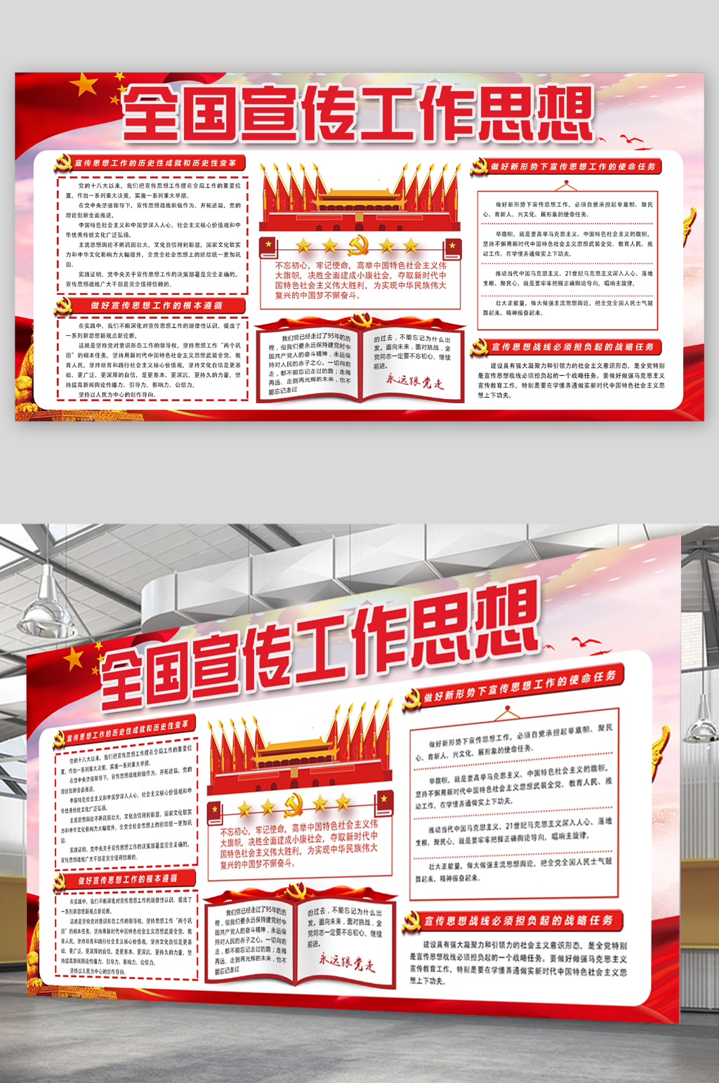 全国宣传工作思想党建展板