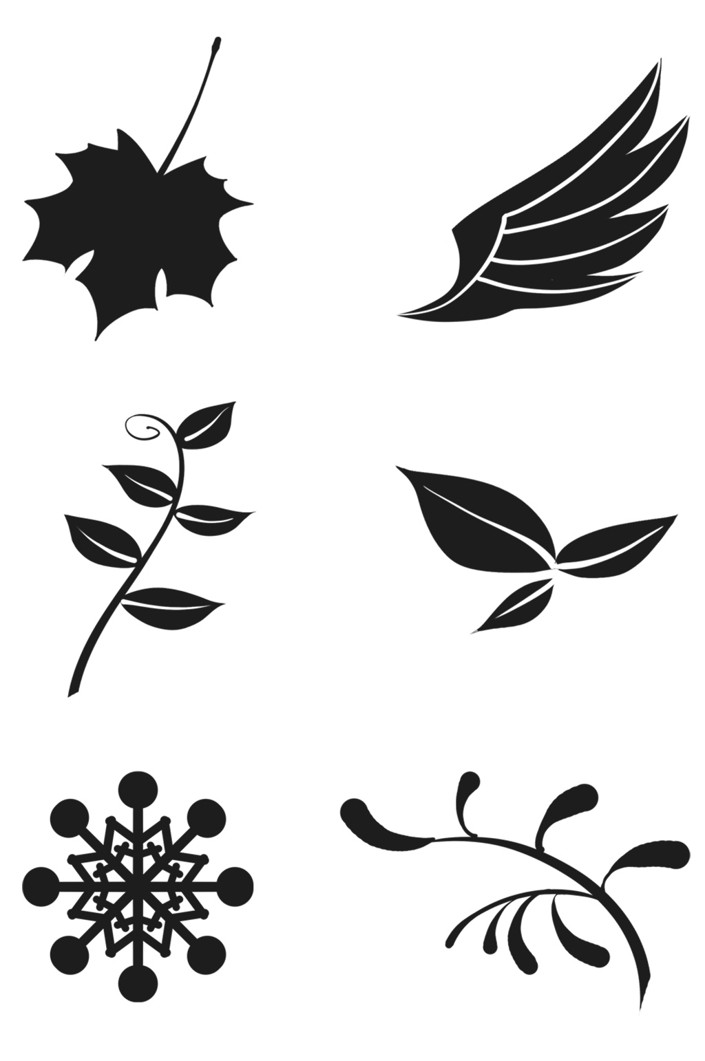 花纹树叶花卉绿植免抠