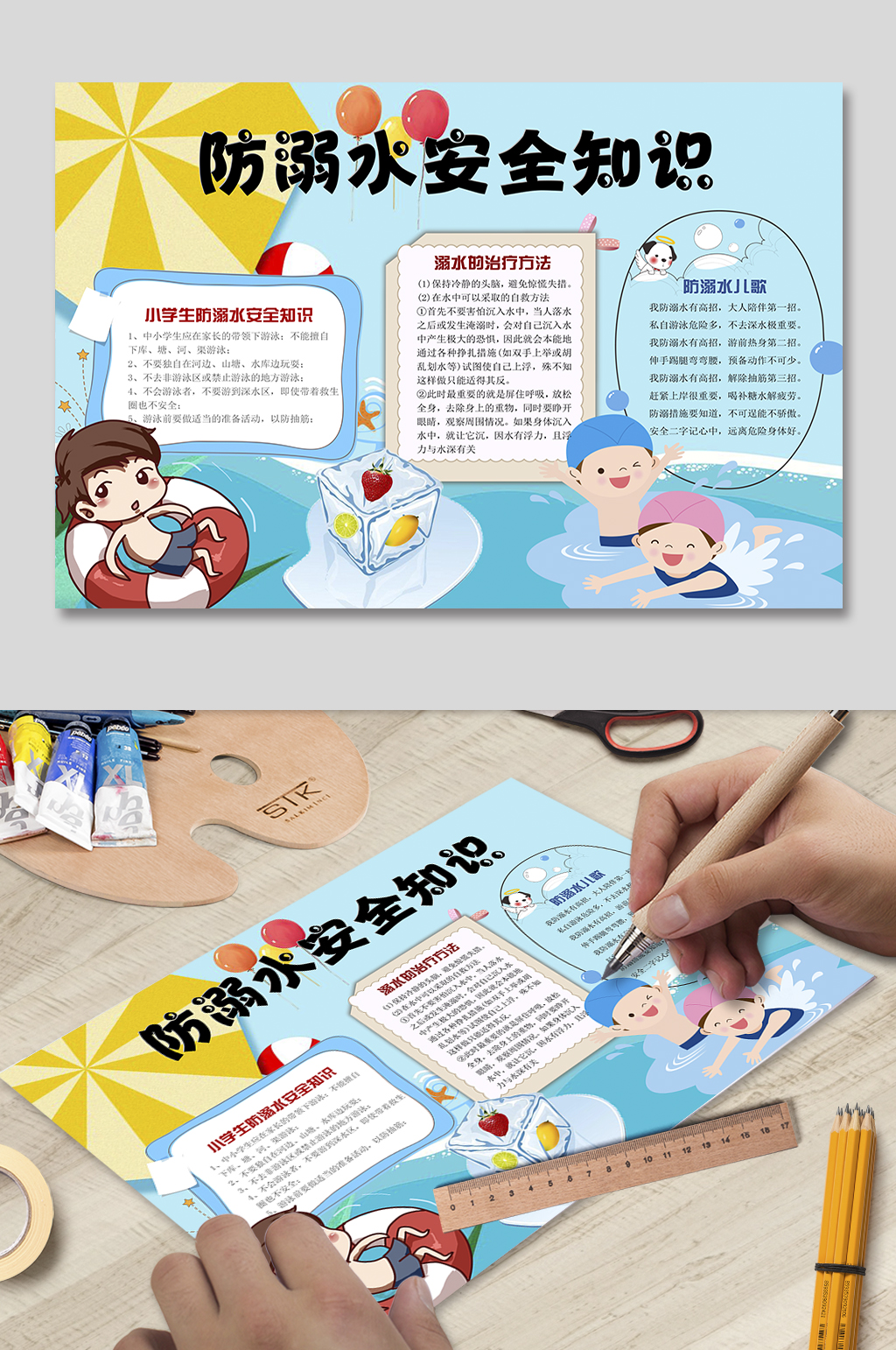 防溺水安全措施知识小报