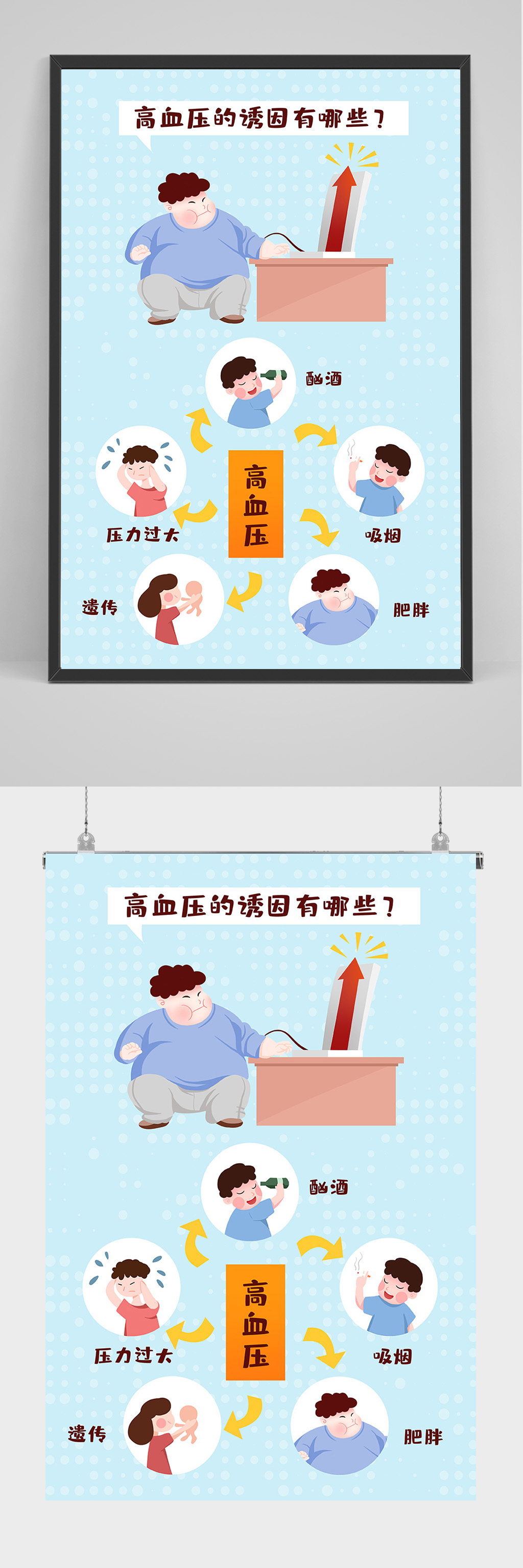 高血压预防手绘插画设计