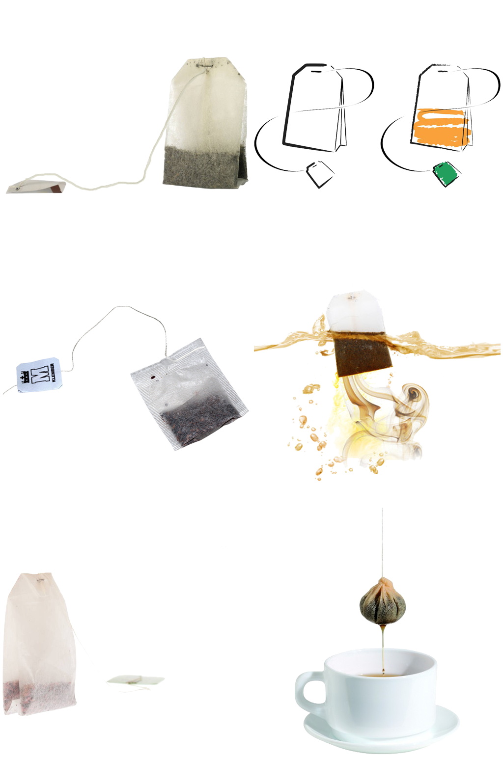 精美彩色时尚茶包创意设计元素素材