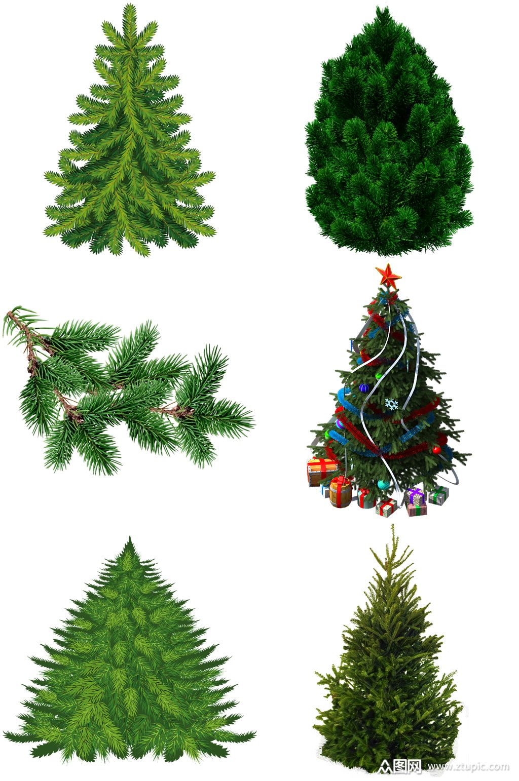 精品松树圣诞树免扣素材设计素材
