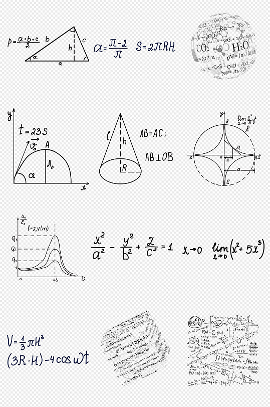 数学方程式公式几何高数png免抠素材