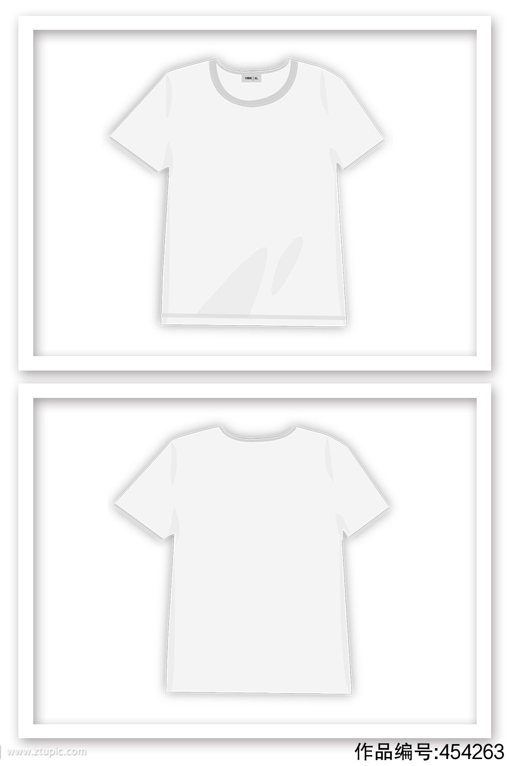 白色短袖t恤矢量元素模板下载-编号454263-众图网