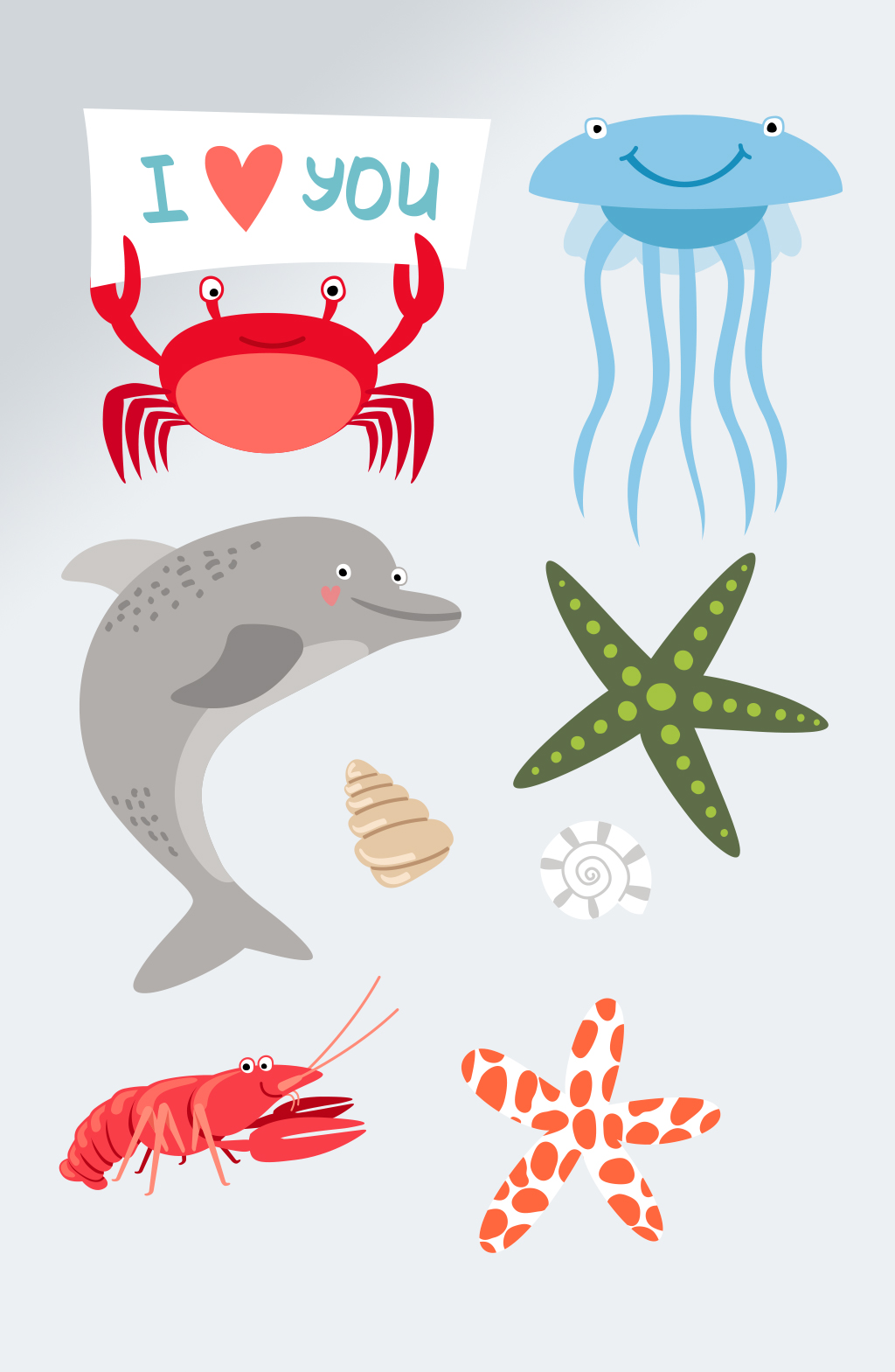 可爱海洋生物小素材