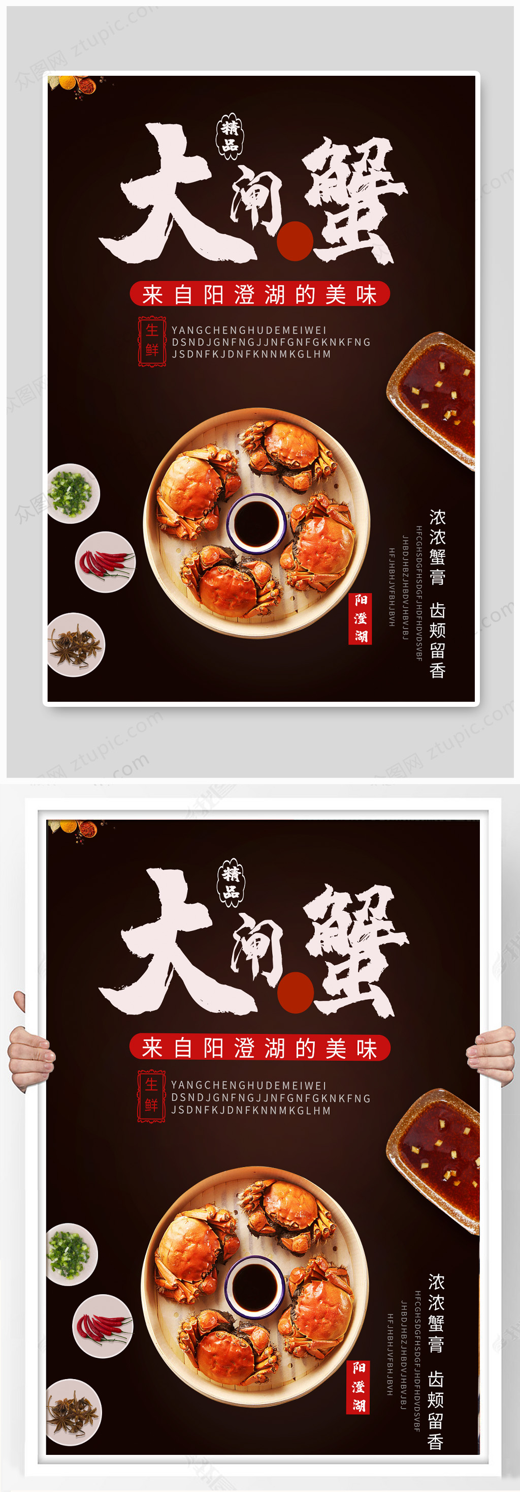 精品阳澄湖大闸蟹海报模板下载-编号226143-众图网