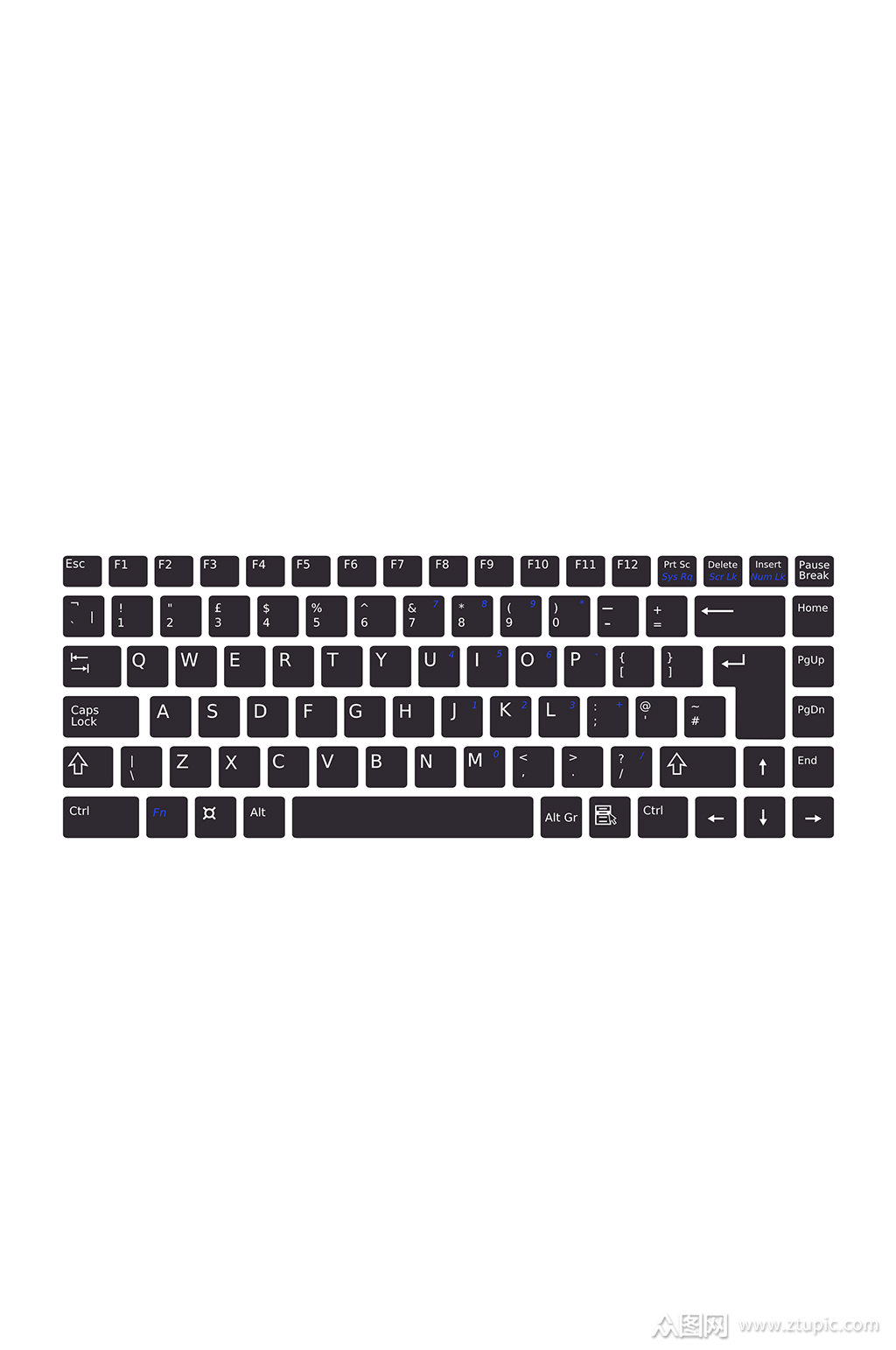 it电脑键盘免抠素材模板下载-编号46808-众图网